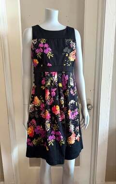 MOTHERHOOD Black Floral Sleeveless Maternity Dress sz S